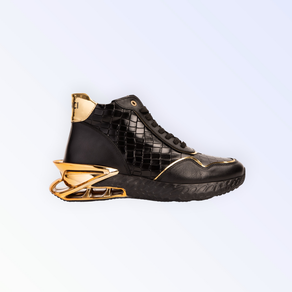 Bellagio Black & Gold High-Top Men Sneaker
