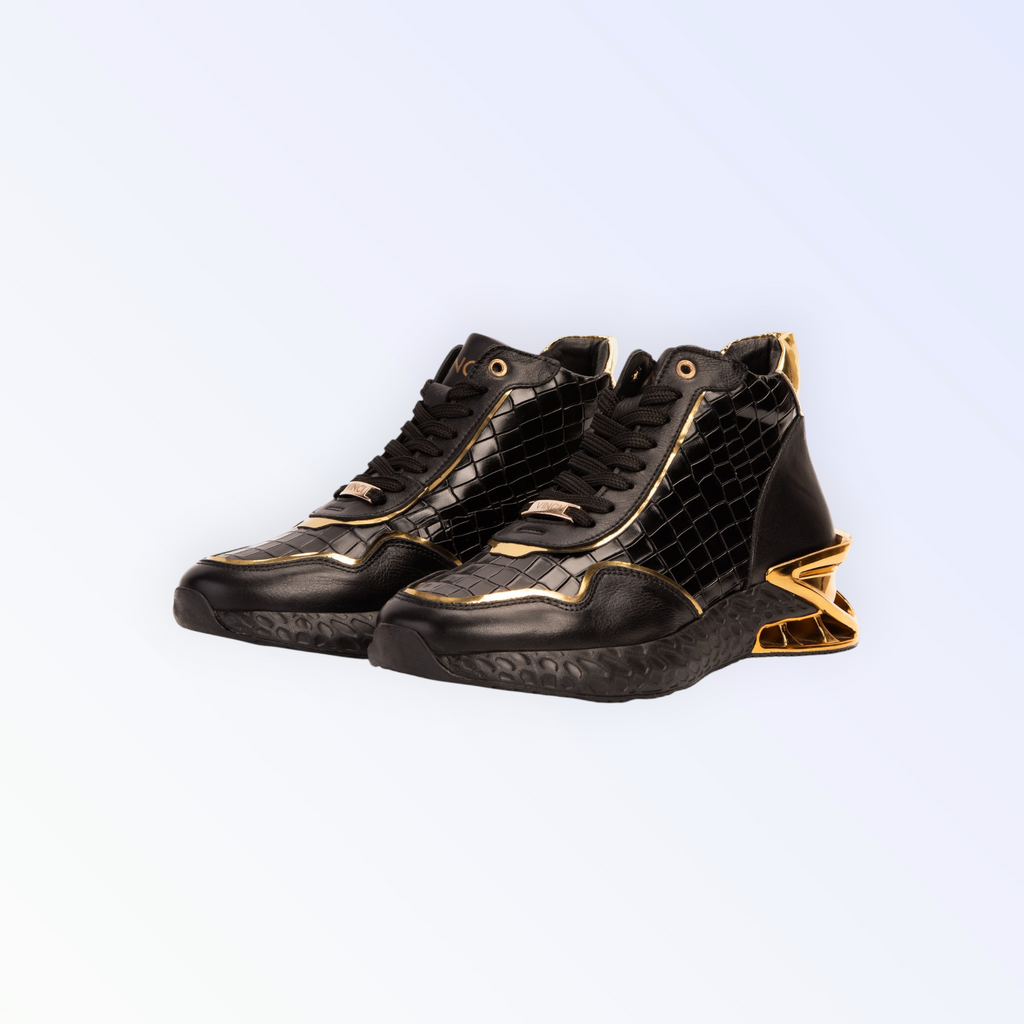 Bellagio Black & Gold High-Top Men Sneaker
