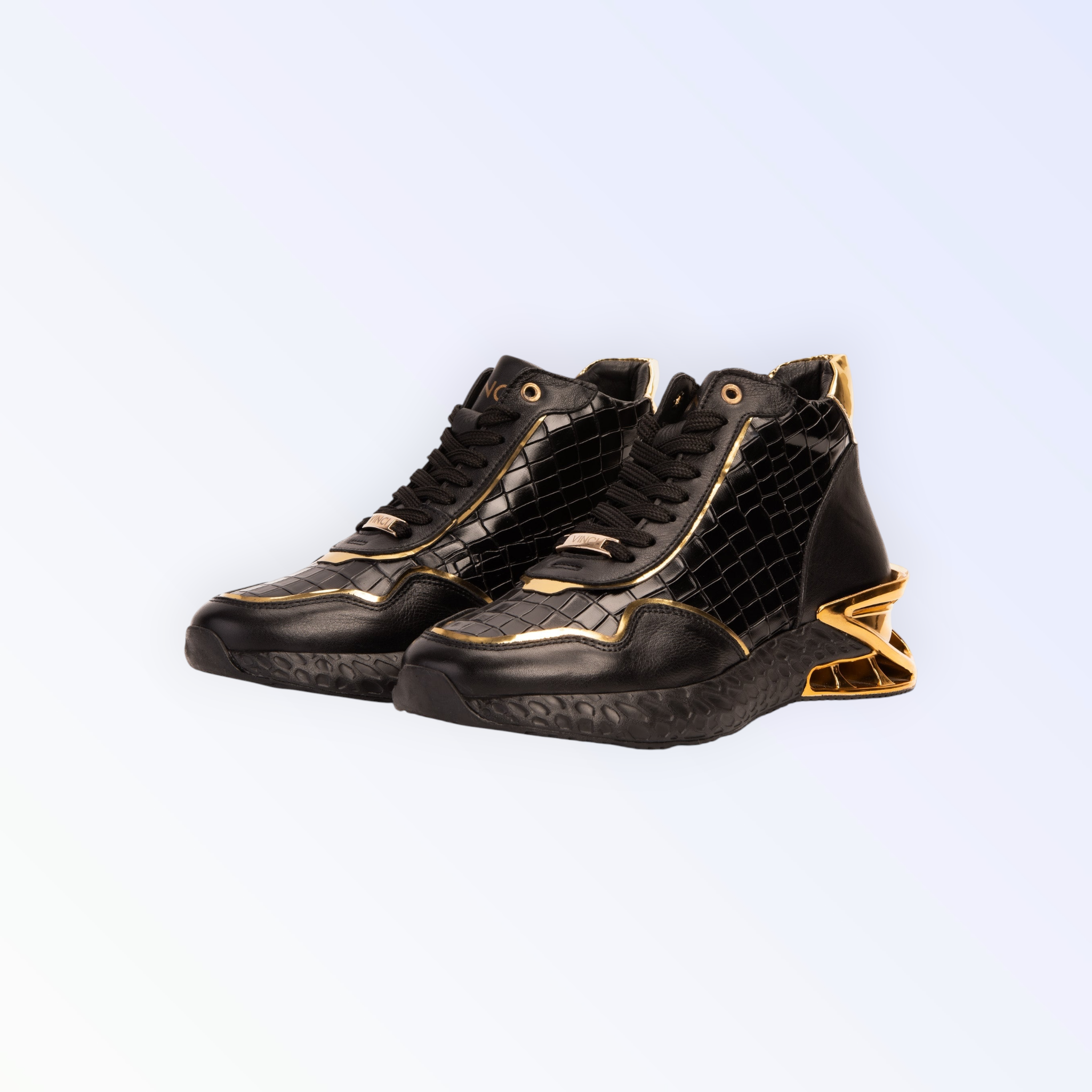 Bellagio Black & Gold High-Top Men Sneaker