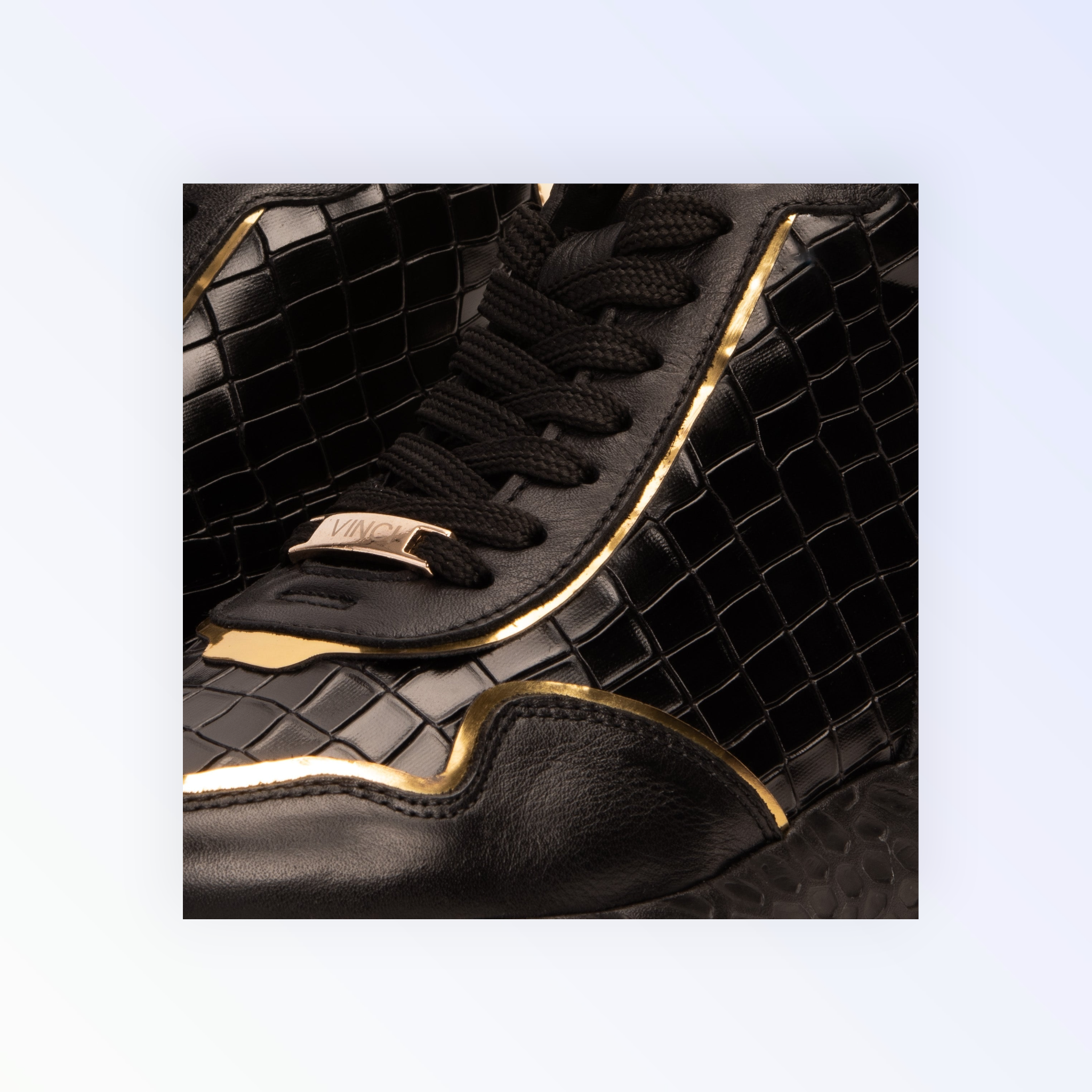 Bellagio Black & Gold High-Top Men Sneaker