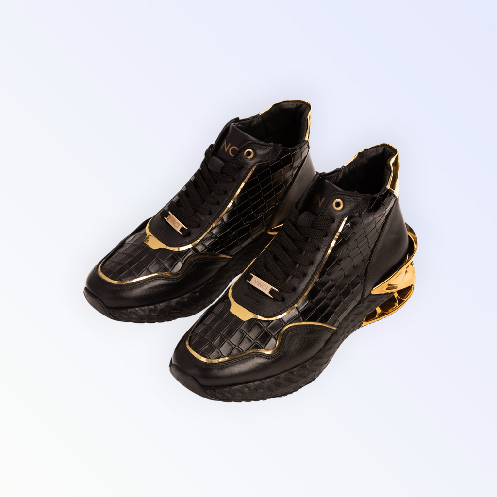 Bellagio Black & Gold High-Top Men Sneaker