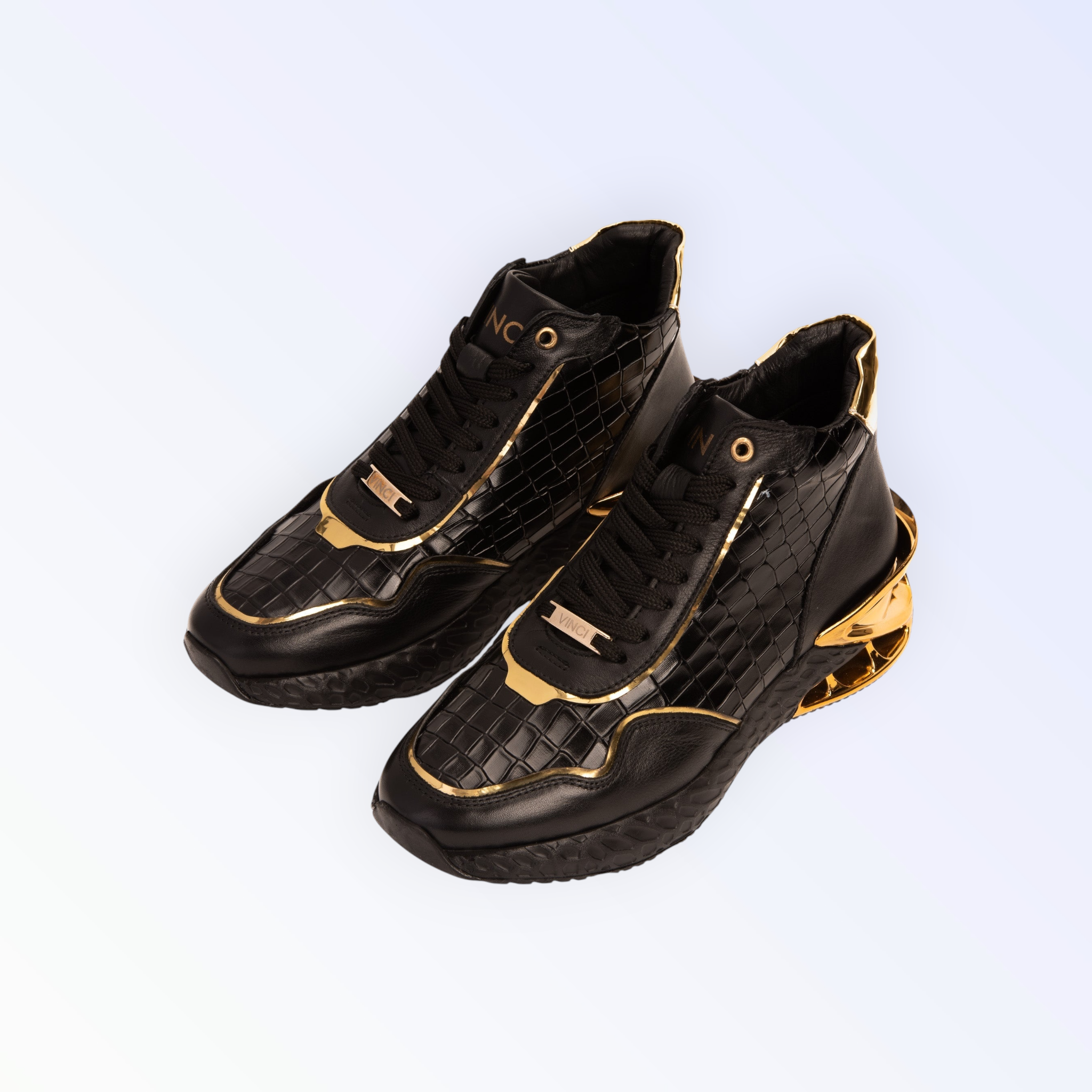 Bellagio Black & Gold High-Top Men Sneaker