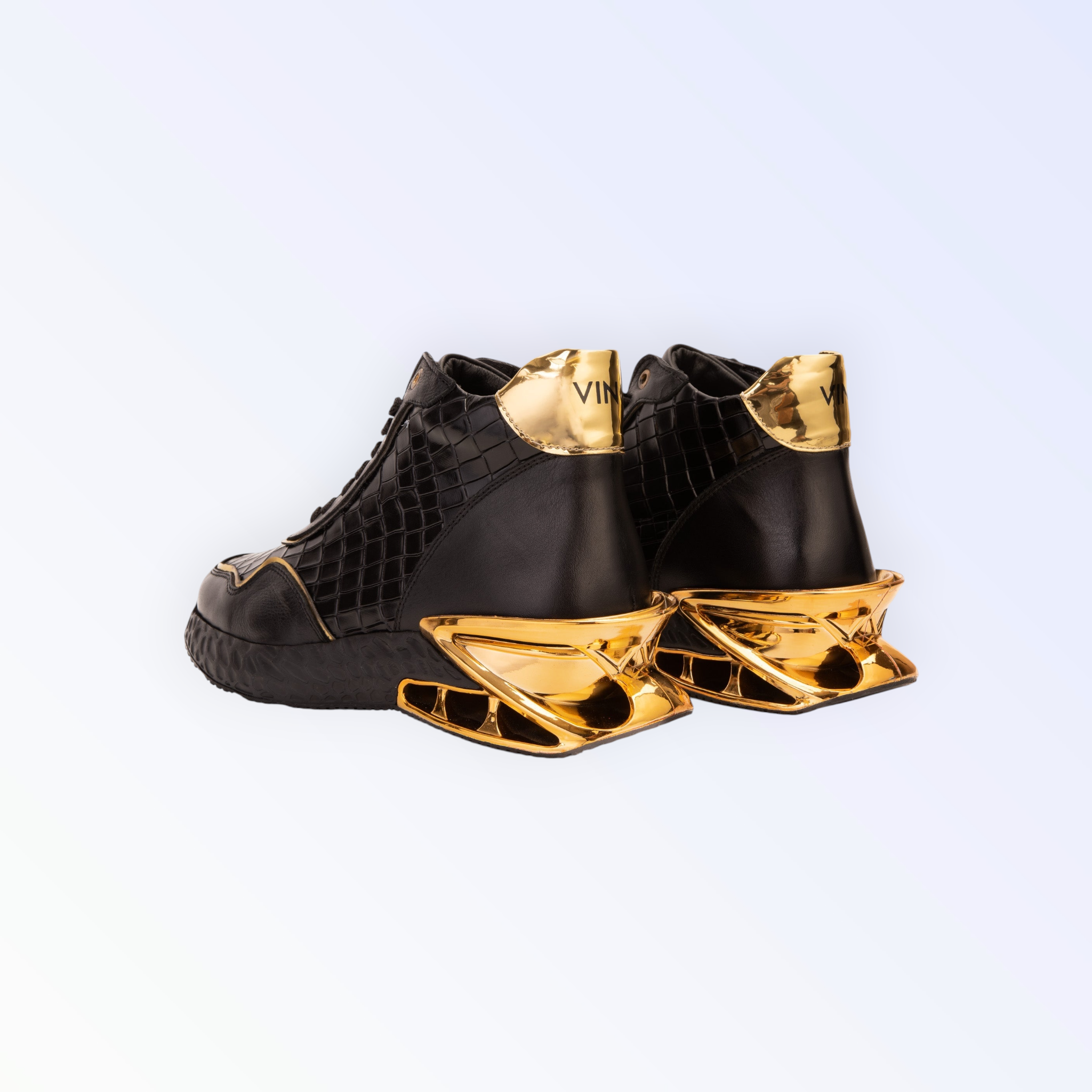 Bellagio Black & Gold High-Top Men Sneaker