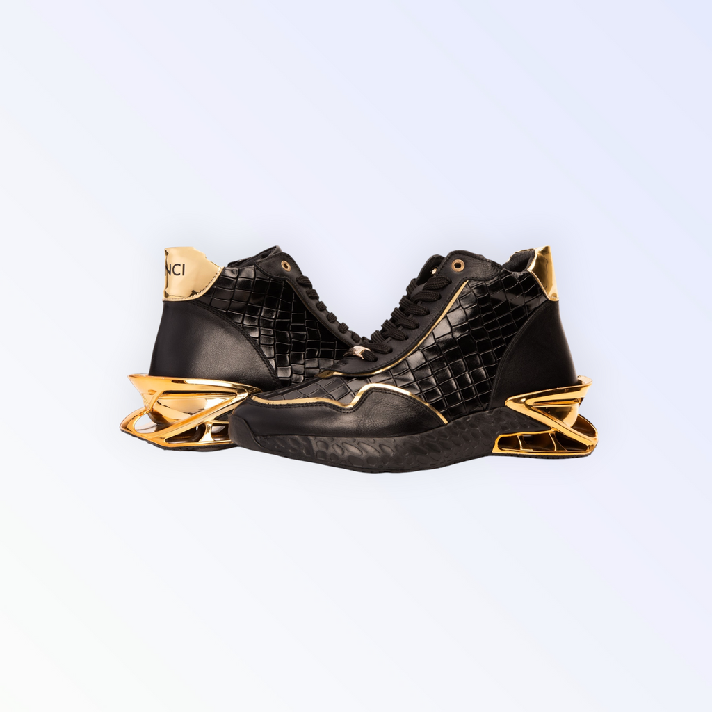 Bellagio Black & Gold High-Top Men Sneaker